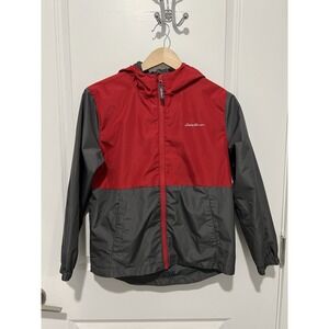Eddie Bauer Boys Youth Kids Full Zip Jacket Medium‎ 10 Red/Gray